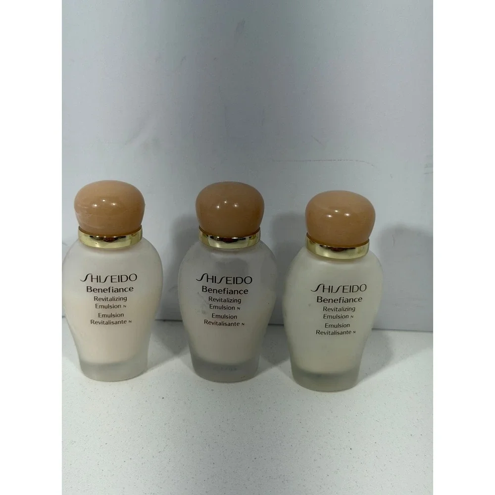Shiseido Benefiance Revitalizing Emulsion N 15ml .5oz Travel Size Set of 3 New